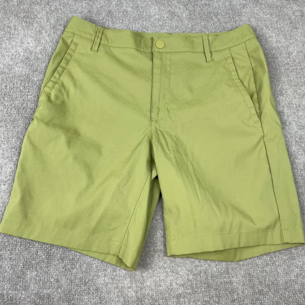 All In Motion Golf Shorts Mens 32 Green Flat Front Mid Rise Pockets Stretch